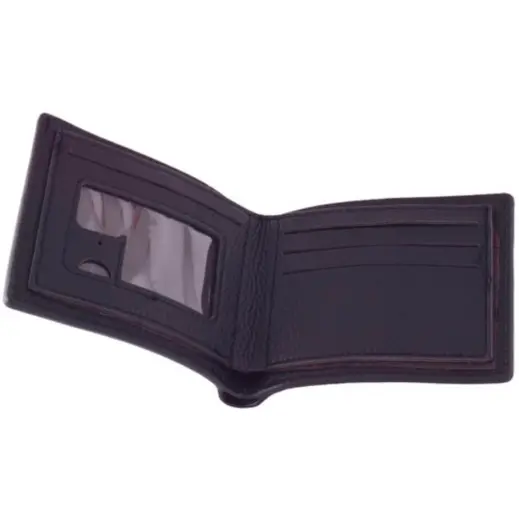 Slim Bifold Wallet Black Open